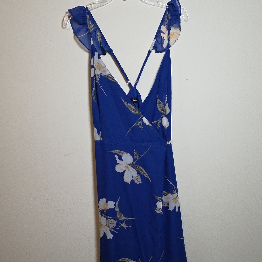 Lulu's Vibrant Blue Dress. Hi Low. - Picture 2 of 6